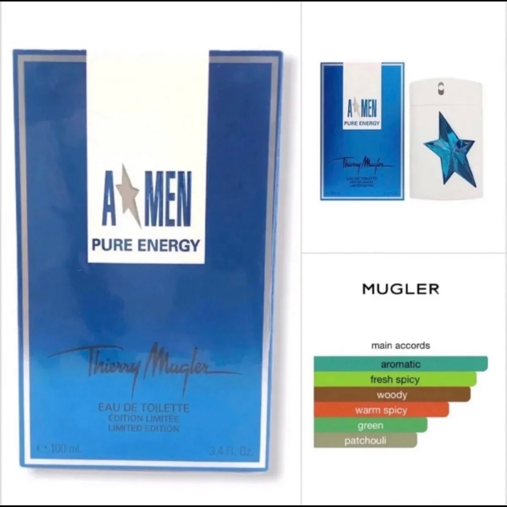 AMen “Pure Energy” 3.4oz Eau de Toilette LIMITED EDITION by Thierry Mugler